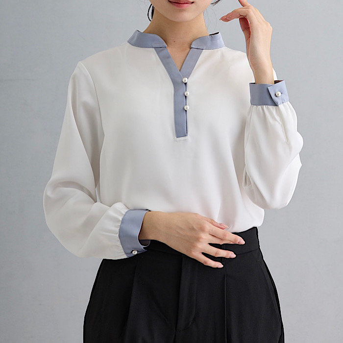 FAMILIAR EXISTENCE 白ブラウス レディース カジュアル デイリー 着回し コーデ 通販