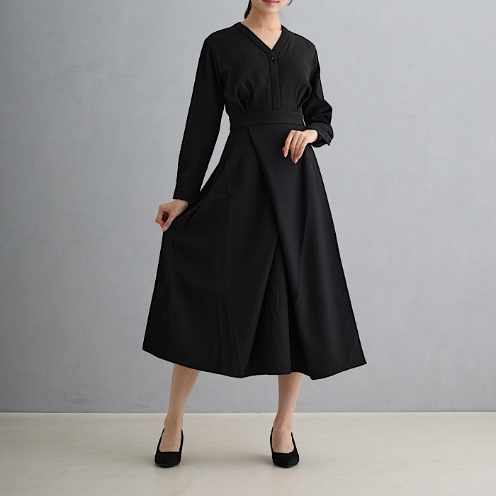 FAMILIAR EXISTENCE 黒ワンピース レディース きれいめ エレガント フォーマル 女性らしいデザイン 通販