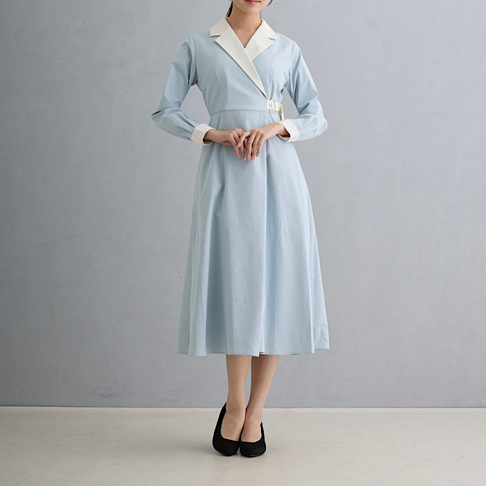 FAMILIAR EXISTENCE ライトブルーワンピース 春夏 レディース 爽やか デート 女性 通販